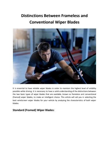 Distinctions Between Frameless And Conventional Wiper Blades