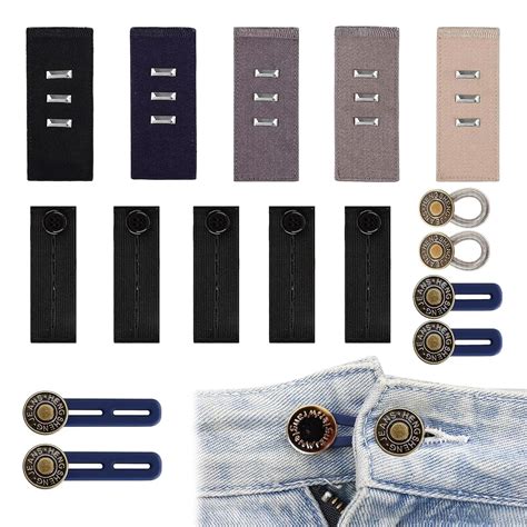16pcs Waistband Extender Retractable Button Extender For Trousers