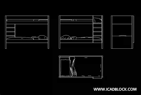 Bunk Bed Elevation Cad Block