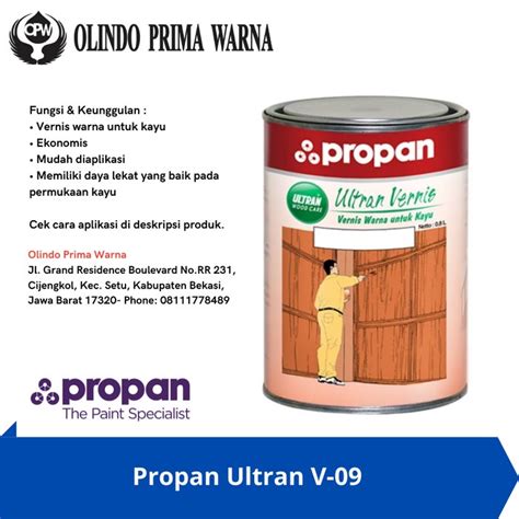 Jual Cat Kayu Propan Ultran Vernis V Liter Shopee Indonesia