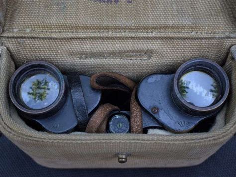 7 WW2 British Army 7X50 Binoculars 1937 Pattern Webbing Case Both