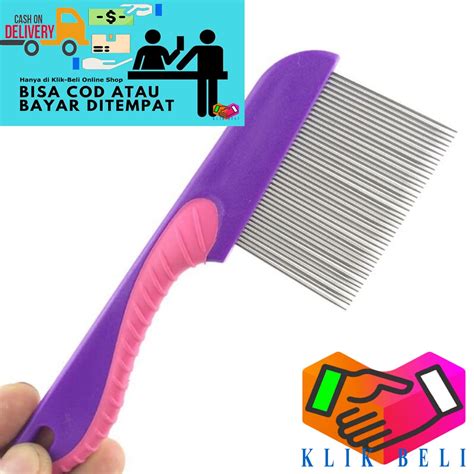 Jual Sisir Kutu Gagang Panjang Sisir Ketombe Telur Serit Logam Lice