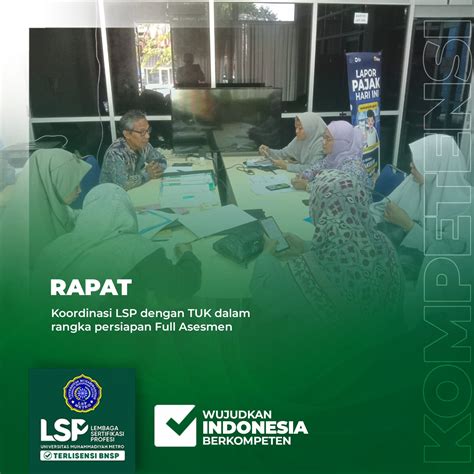 Rapat Koordinasi Lsp Dengan Tuk Dalam Rangka Persiapan Full Asesmen