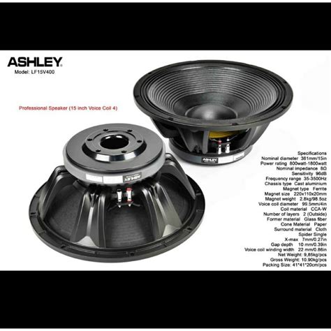 Jual Speaker Component Ashley Lf V Lf V Inch Watt