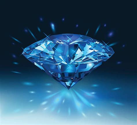 Beautiful blue gemstone sapphire on a darck blue background. Vector ...