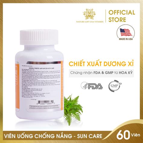 Viên Uống Chống Derma White Advanced Sun Care Nature T Usa