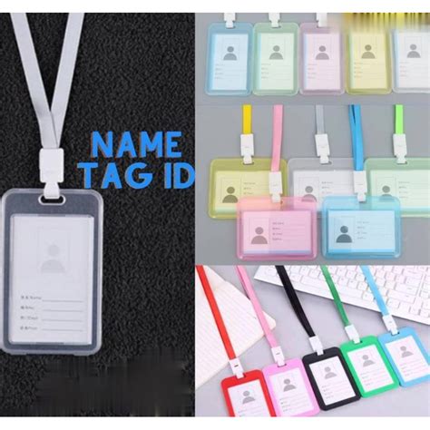 Jual Name Tag Id Card Transparant Gantungan Kartu Nama Plastik Vertical