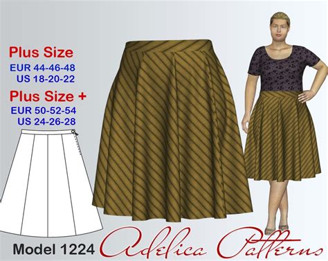 Gored Skirt Sewing Pattern For Sizes Plus Size Skirt Etsy