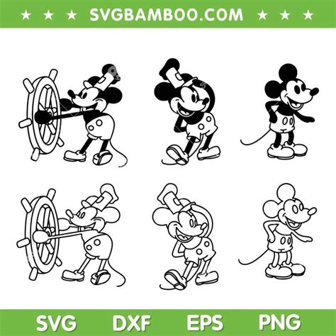 Mickey Mouse Steamboat Willie SVG PNG