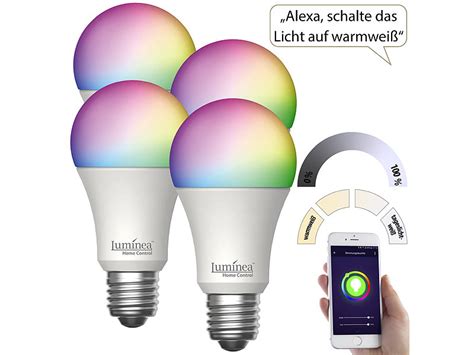 Luminea Home Control Er Set Wlan Led Lampen E Rgb Cct W Ersetzt