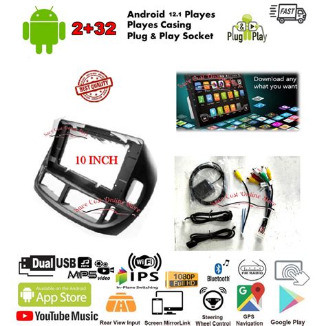 TOYOTA ESTIMA ACR30 2000 2005 10 INCH Android Player PLUG N PLAY With