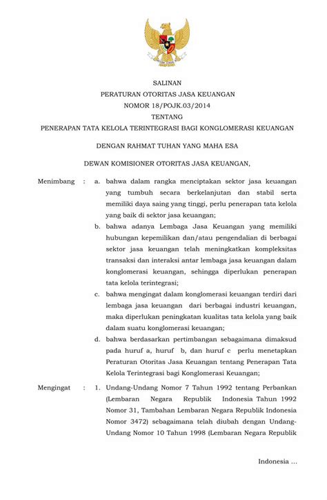 PDF SALINAN PERATURAN OTORITAS JASA KEUANGAN NOMOR 18 PERATURAN