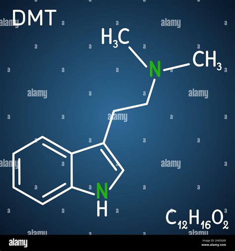 N N dimetiltriptamina dimetiltriptamina molécula de DMT Es alcaloide