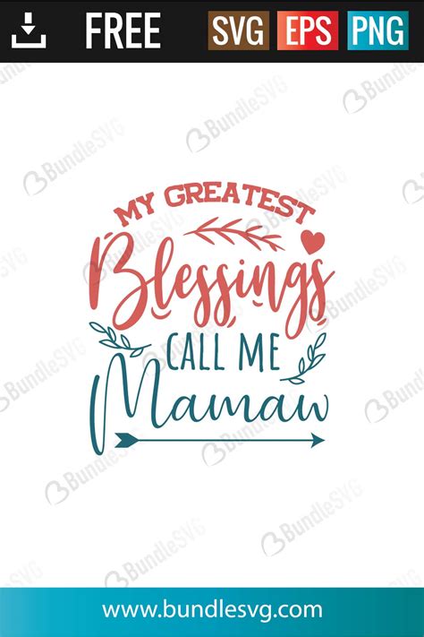 My Greatest Blessings Call Me Mamaw Svg Cut Files Free Download