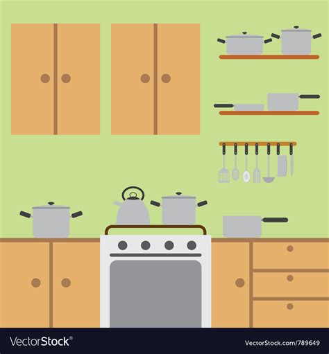 Modern Kitchen Royalty Free Vector Image Vectorstock