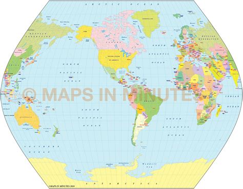 Tsniigaik Projection 100m Scale Us Centric World Map Small World