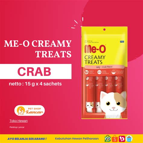 Jual Meo Creamy Treats Snack Kucing Crab Flavor 4x15gr Di Seller