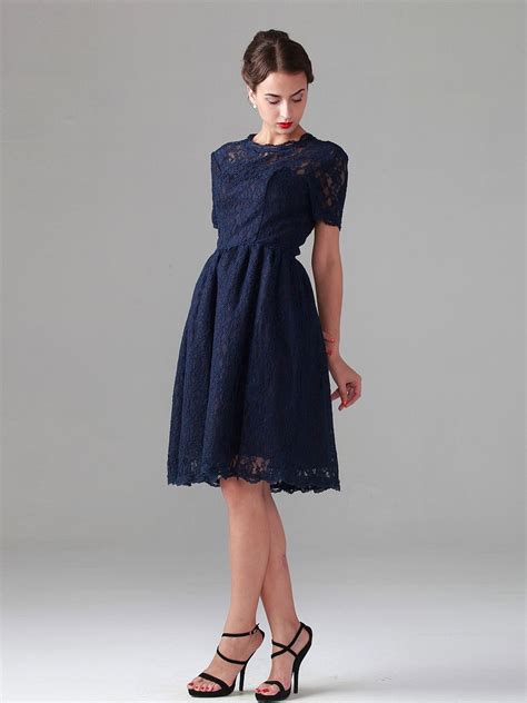 Elbow Sleeved Lace Dress With Ruffled Skirt Lace Dress With Sleeves