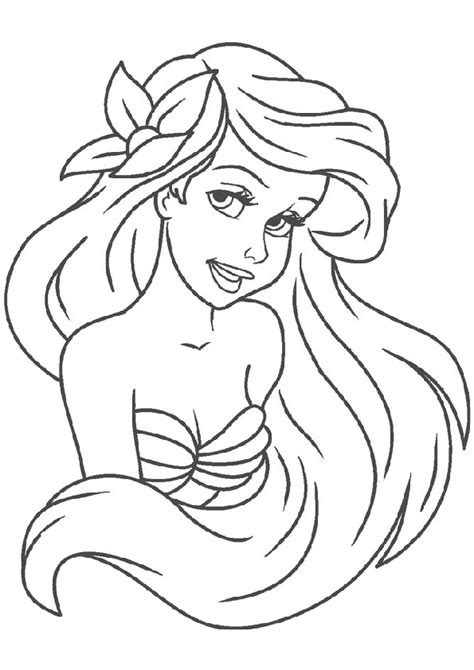 Gorgeous Looking Princess Ariel The Little Mermaid Coloring Pages ...