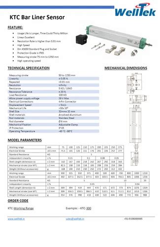 Wt Lvdt Ktc Mm Linear Variable Differential Transformer Linear