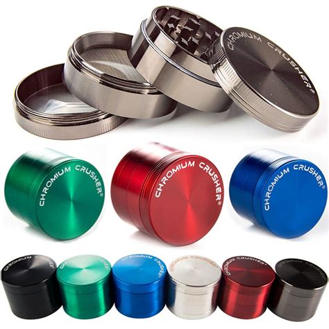 Buy Best And Latest BRAND Chromium Crusher Herb Grinders 4 Layers Zinc