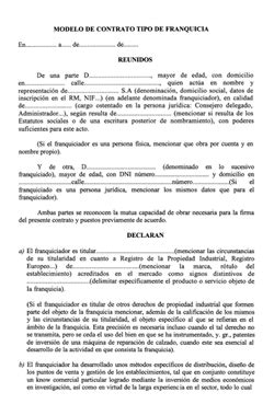 Modelo De Contrato De Franquicia Ejemplo Fioricet