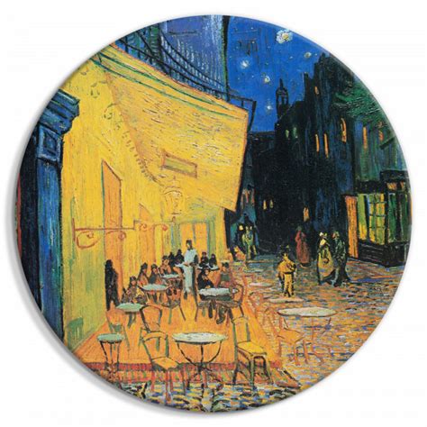 Tablou rotund Café Terrace at Night Vincent Van Gogh View of a