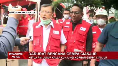 Ketua Pmi Jusuf Kalla Kunjungi Korban Gempa Cianjur Video Dailymotion