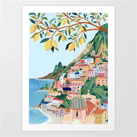 Positano Italy Art Print Italy Art Print Italy Art Art Prints