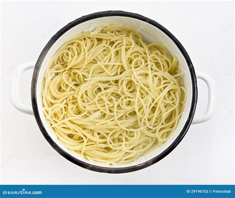 Boiled Spaghetti Stock Image Image Of Steaming Stainless 29196753