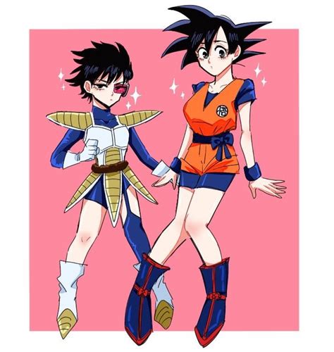 Vegeta And Goku Female Sides By ちゃちゃまる R Dbz