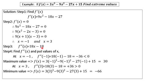 Maxima And Minima Problems Using Second Derivative Test Youtube