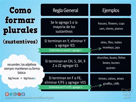 C Mo Formar Plurales En Ingl S Sustantivos Regulares Dilo En Ingl S