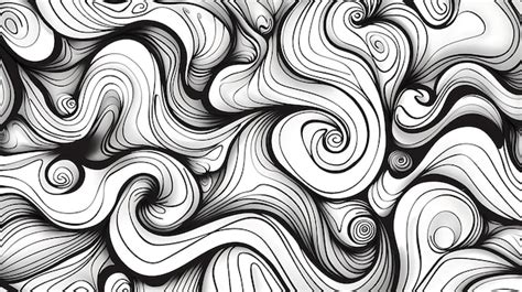 Premium Photo | Abstract black and white wave line art background ...