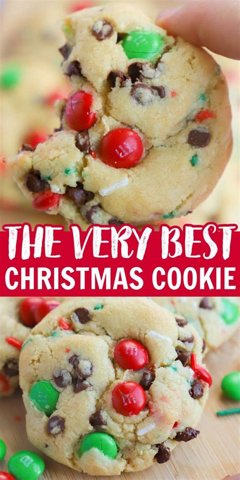 The Very Best Christmas Cookie Recipe With Chocolate Chip Cookies And M And M Candies