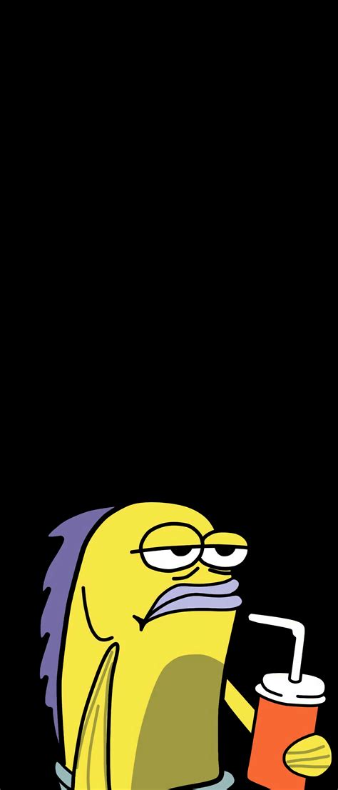 unimpressed fish from spongebob (Peterson Nat Tucker) [1440x3360] : r/Amoledbackgrounds