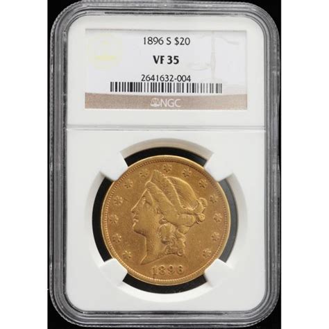 1896 S 20 Gold Liberty Head Double Eagle Lot 91 Single Owner Gold