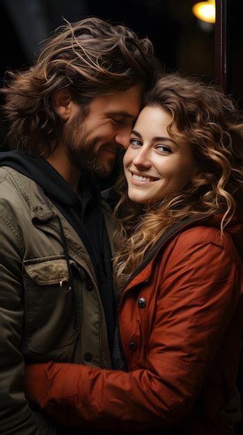 Premium Photo A Man And Woman Are Smiling And One Of Them Is Wearing