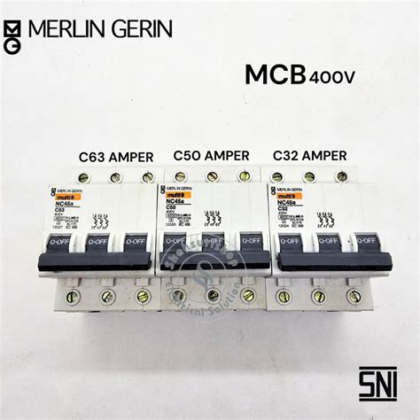 Jual MERLIN GERIN MCB NC45A 3 PHASE FASE 32A 50A 63A Shopee Indonesia