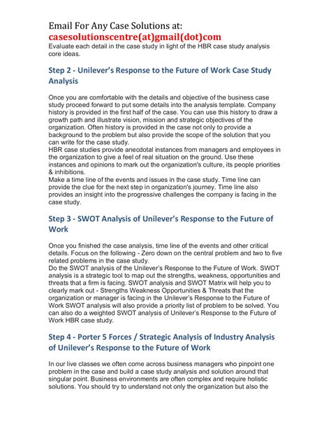 Unilever S Response To The Future Of Work Harvard Case Study Solution