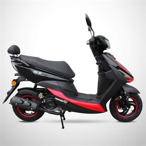 Scooter 50cc 4t Srx 50 Jiajue Noir And Rouge Cdiscount Auto