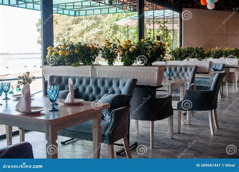 Interior in Cafe, Restaurant. Cozy Decor. Indoor Stock Image - Image of ...