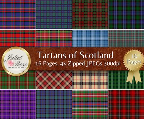 Tartans Of Scotland 16 Pages Of Seamless Tartans Download Now Etsy