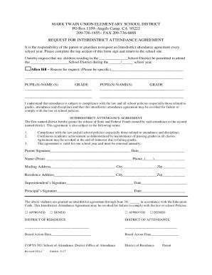 Fillable Online Interdistrict Attendance Request Form Interdistrict