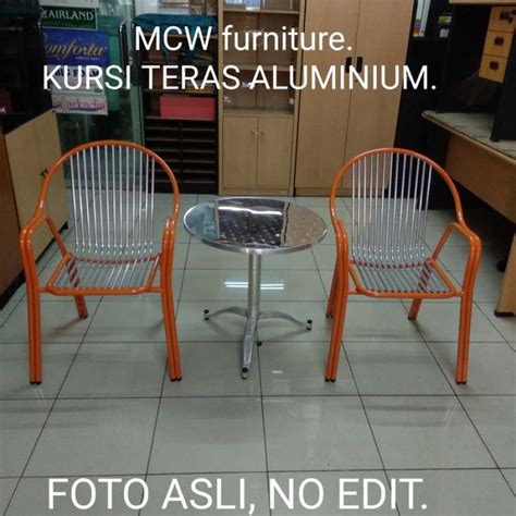 Promo KURSI TERAS ALUMINIUM KURSI TERAS ORANGE KURSI TAMAN KURSI INDOOR