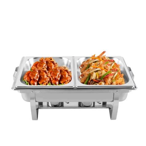 Chafing Dish Buffet Set Rectangular Chafer Wwater Pan 3food Pan