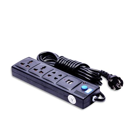 Maxline ML-USB 212 Extension Socket/Multiplug 2-USB 4 Port - Black