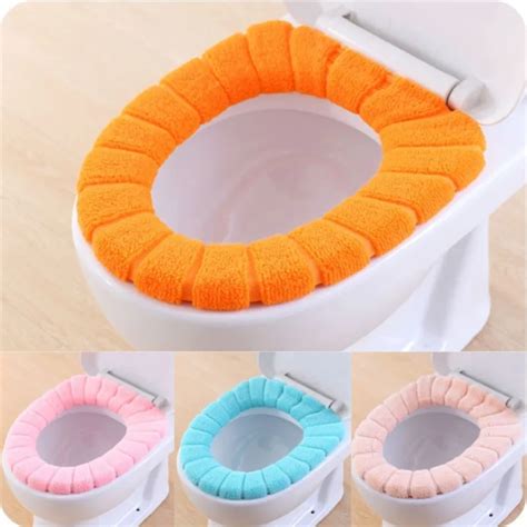 O Shape Toilet Seats Warm Thick Knitted Pumpkin Pattern Toilet Seat