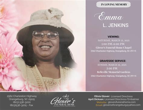 Viewing A Glover Funeral Home Obituary Allows You To Find Service Details And Leave Condolences For Grieving Families 1