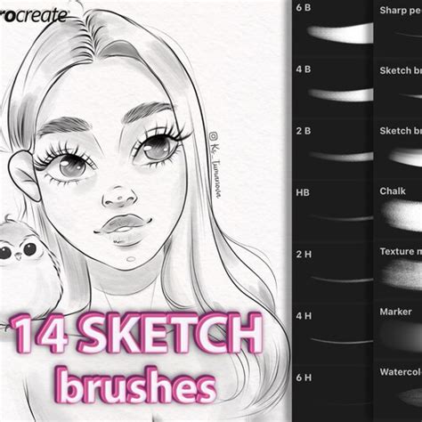 15 Pencil Sketch Brushes FOR PROCREATE Easy Brush Pencil Etsy UK